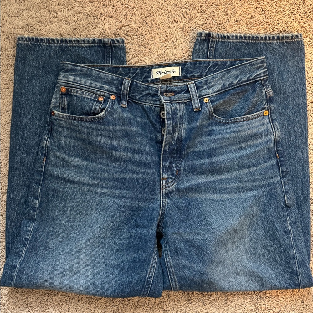 Madewell Women’s Darted Barrel Blue Jeans